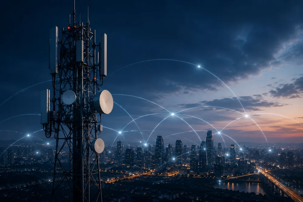 Telecommunications infrastructure and city connectivity.